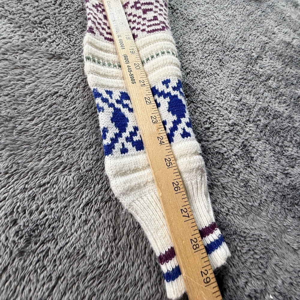 Atlas USA Mens M Vintage Knit Sweater Cream Fair Isle Patterned Crew Neck - Picture 8 of 8